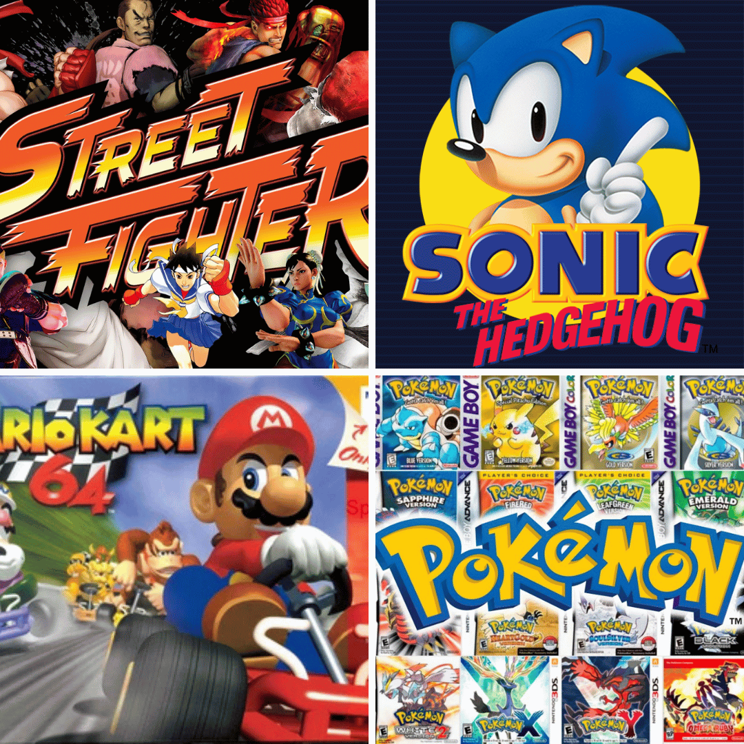 Include Mario Kart, Street Fighter, Pokemon and Sonic?